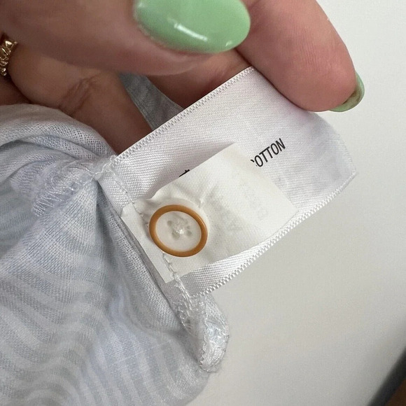 Orvis Womens Button Up Blue White Striped Cotton Shirt Tunic Collared Sz XS ** - Picture 13 of 14